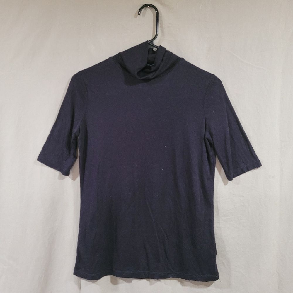 Premise size xs black short sleeve high neck top